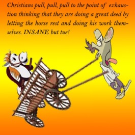 Christian pulling cart-and horse